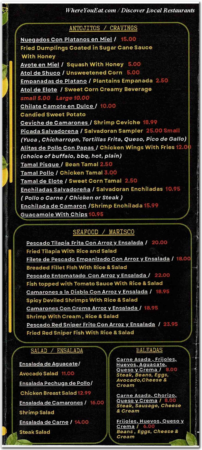 menu