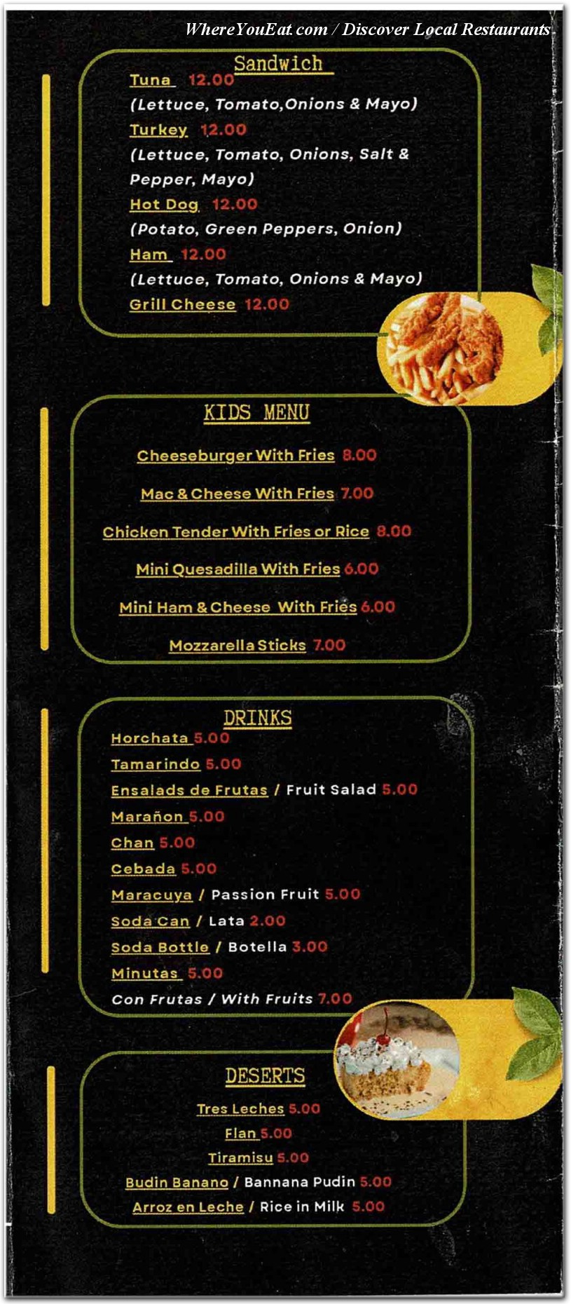 menu